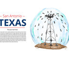 Free Texas Oil Drill Watercolor Vector