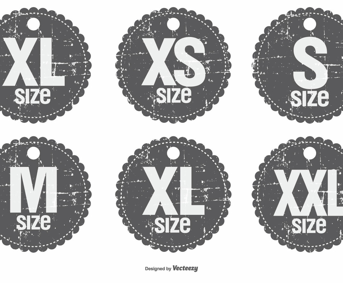 Grunge Style Size Badges