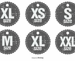 Grunge Style Size Badges