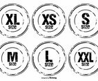 Grunge Style Size Badges