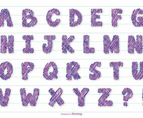 Marker Scribble Style Vector Alphabet