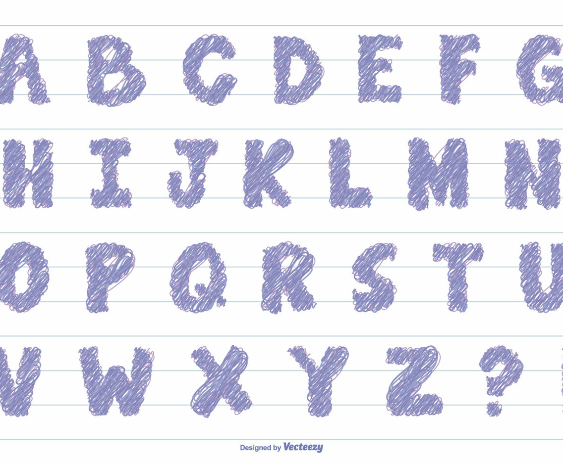 Scribble Style Vector Alphabet