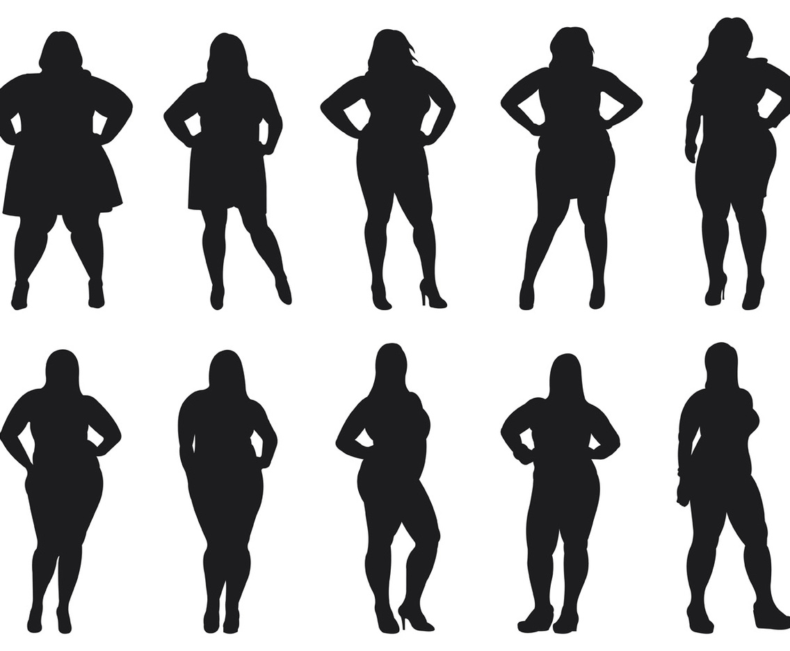 Fat Women Silhouettes Vector