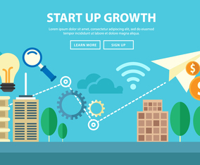 Free Start Up Growth Illustration Landing Page Vector