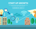 Free Start Up Growth Illustration Landing Page Vector