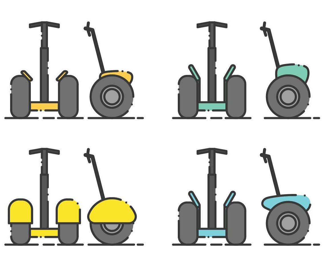 Minimalist Segway Icon Set