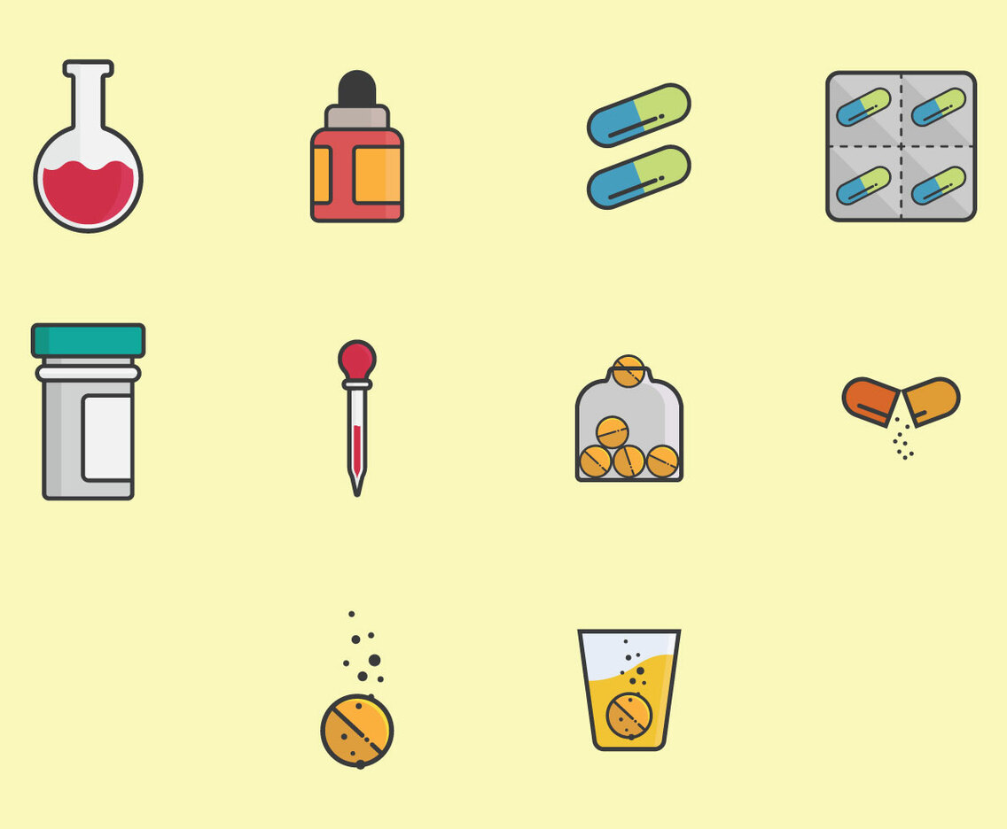 Effervescent Medicine Icon Set