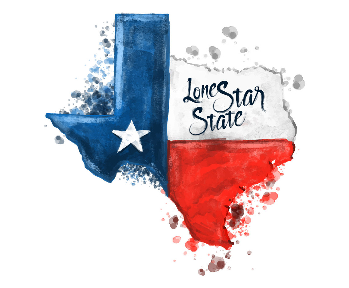 Free Texas Map Watercolor Vector