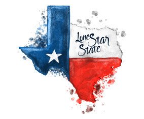 Free Texas Map Watercolor Vector