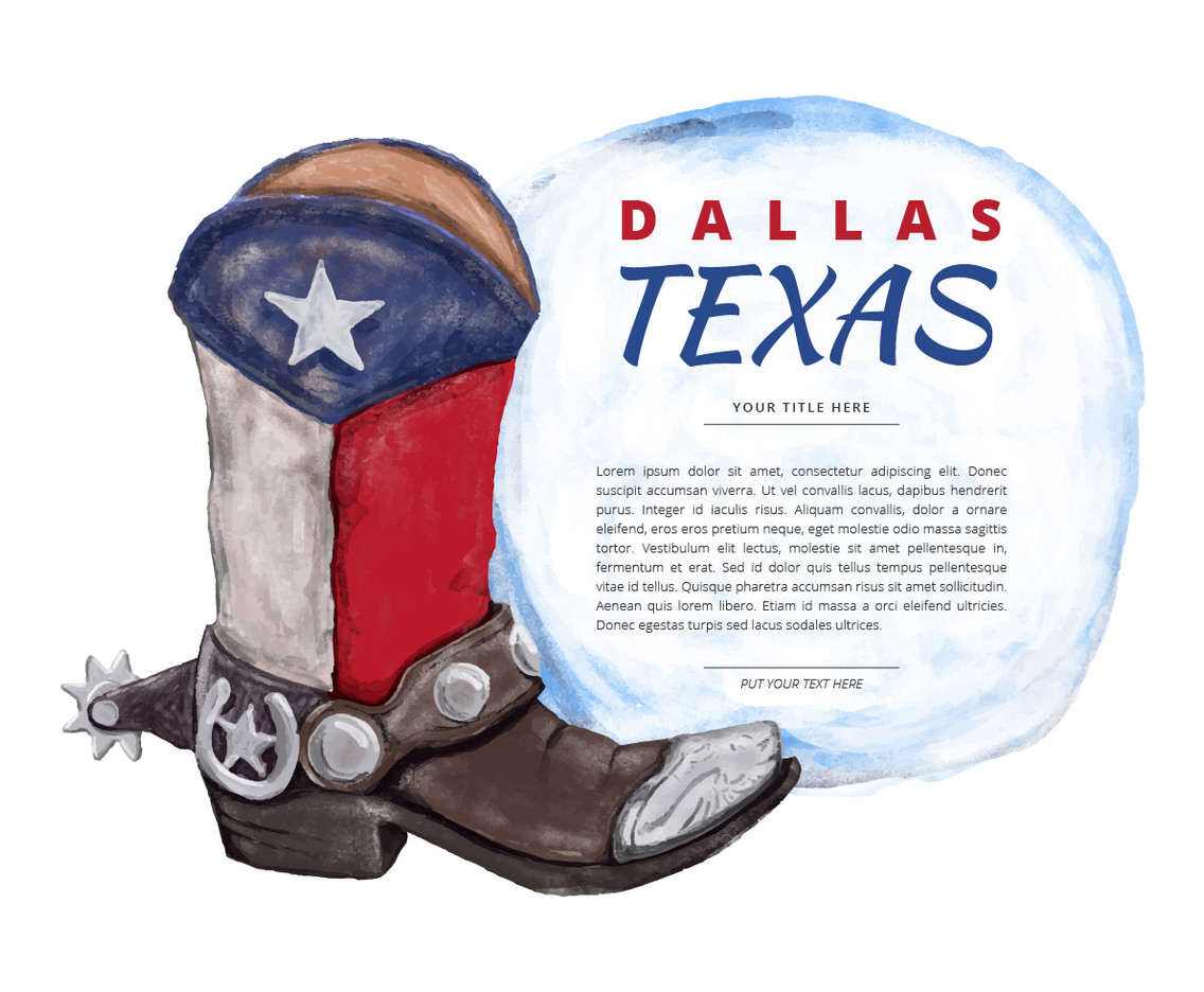 Free Texas Boot Watercolor Vector