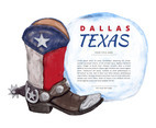 Free Texas Boot Watercolor Vector