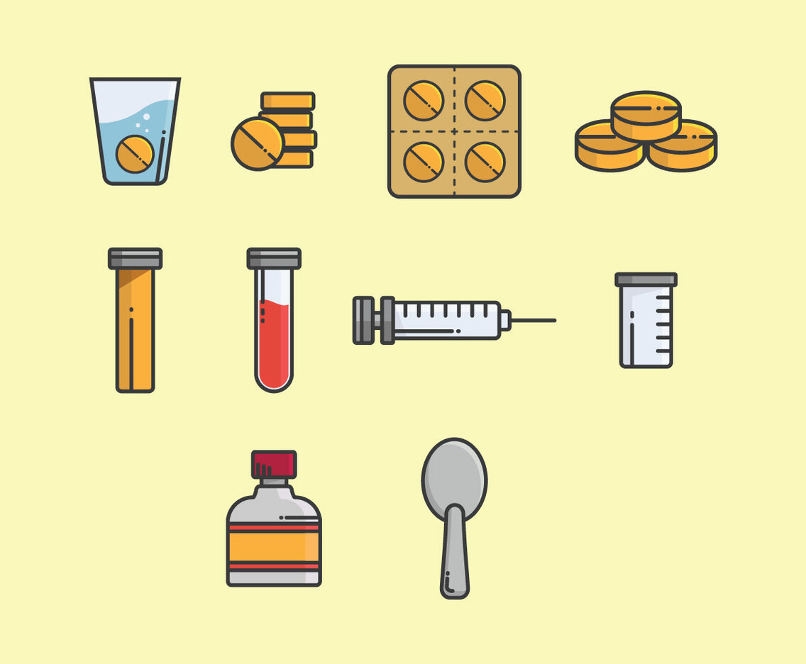 Effervescent Medicine Icon Set