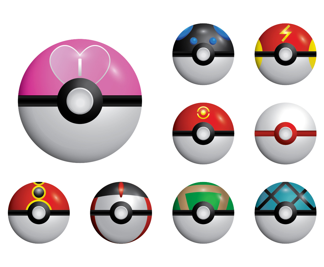 Poke Game Ball Set Vector