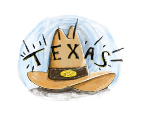 Free Texas Hat Watercolor Vector