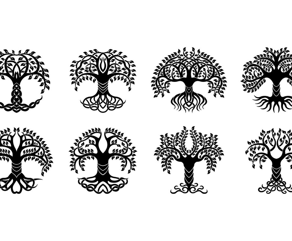 Set Of Celtic Tree Vector
