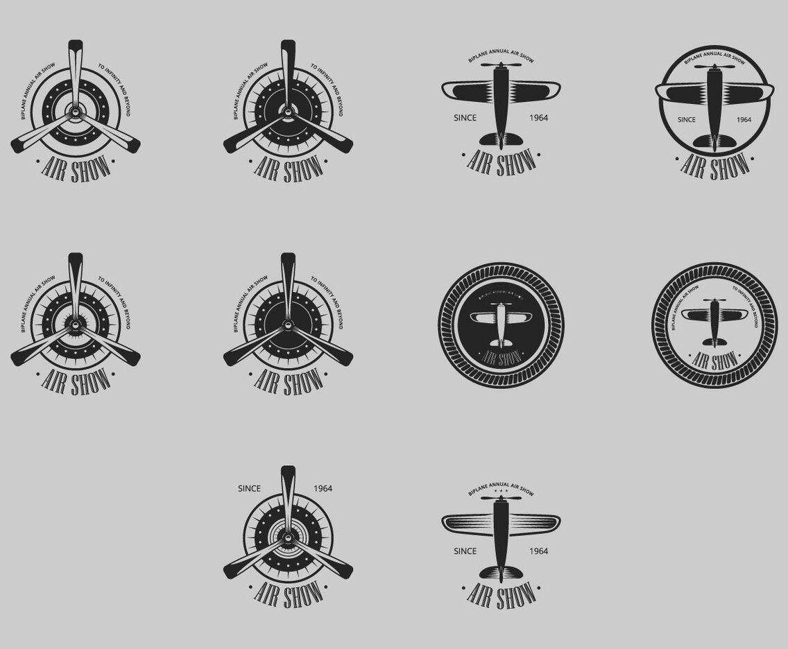 Biplane Logo Icon Set