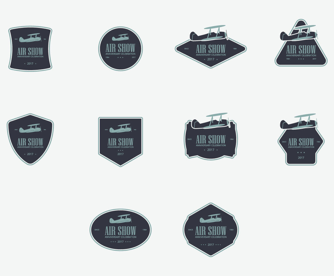 Biplane Logo Icon Set