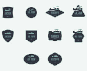 Biplane Logo Icon Set