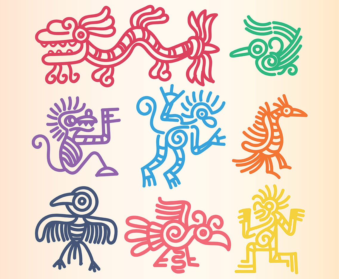 Quetzalcoatl Icons Vector