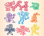 Quetzalcoatl Icons Vector