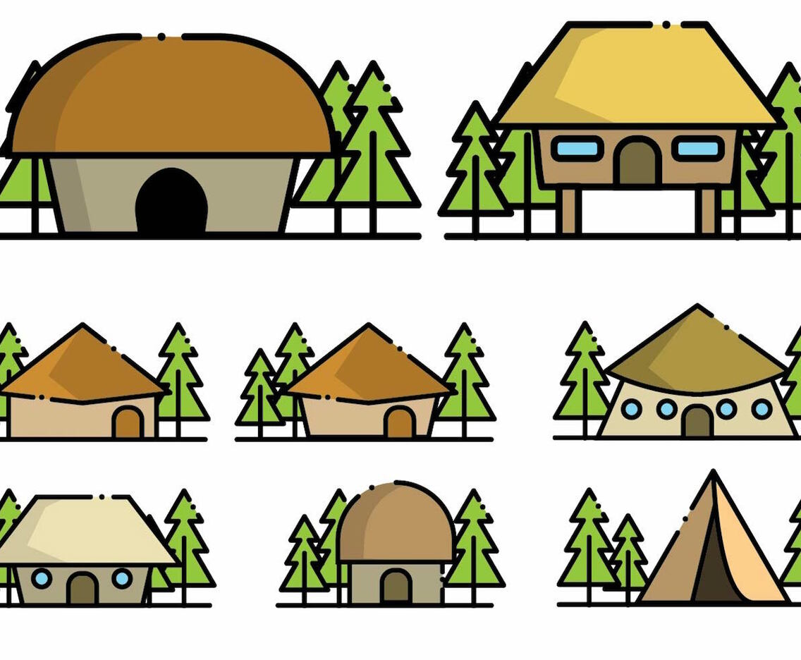 Minimalist Shack Icon Set