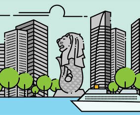 Minimalist Merlion Singapore Landscape