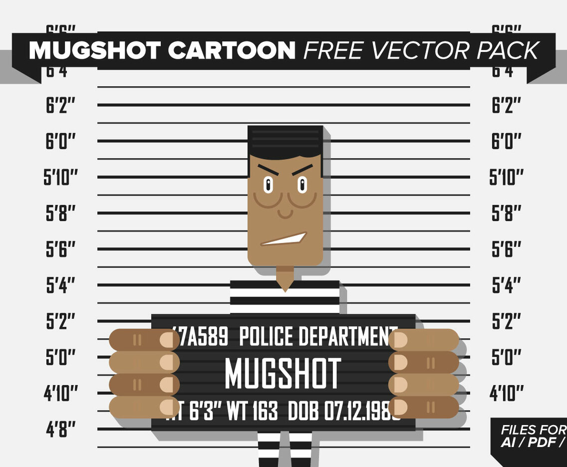 Mugshot Cartoon Free Vector Pack