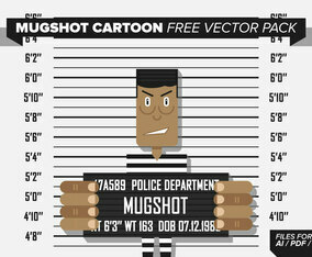 Mugshot Cartoon Free Vector Pack