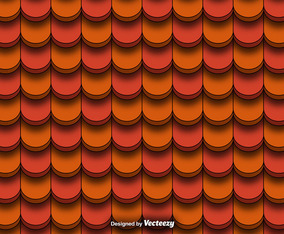 Seamless Pattern Of Red Clay Roof Tiles Vector