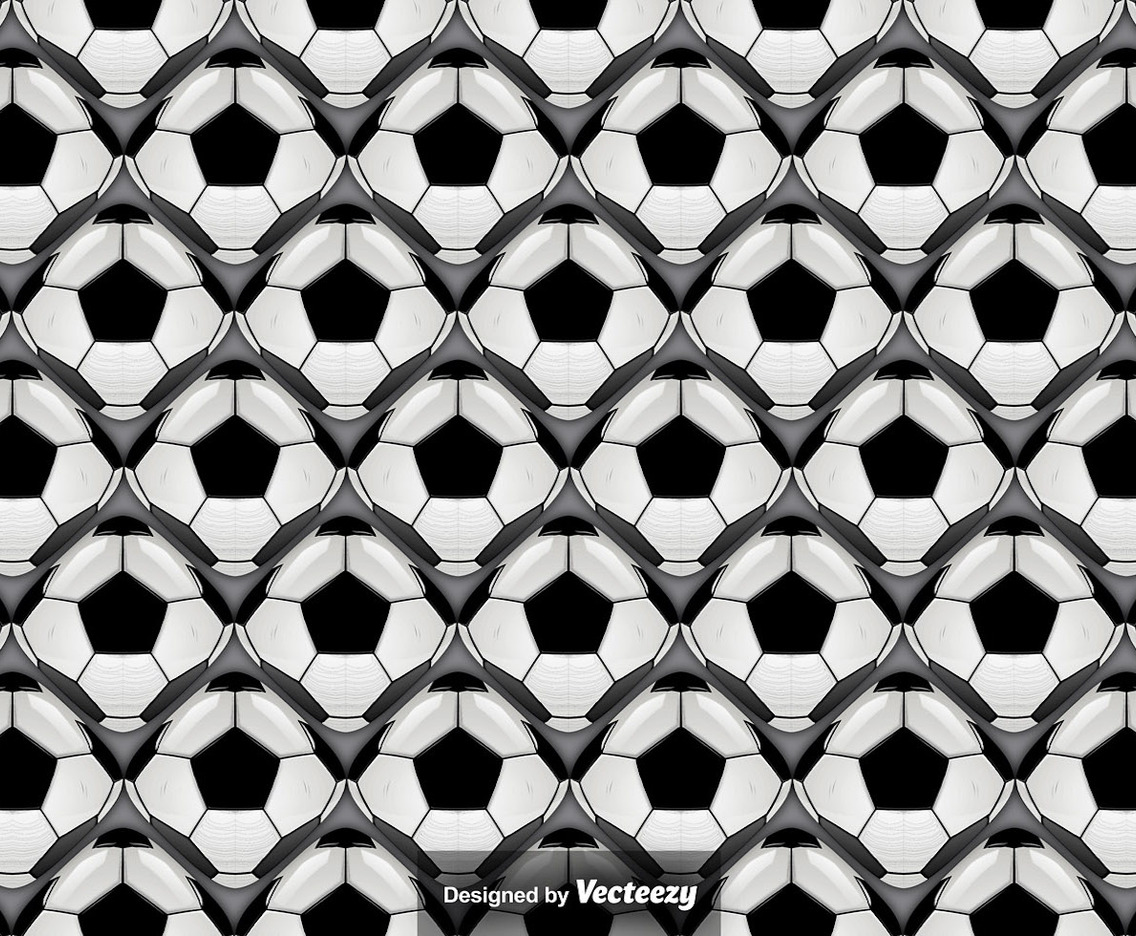 Vector Seamless Pattern With Abstract Football Balls