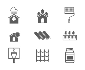 Free Waterproofing and Water Leaked Vector Icons