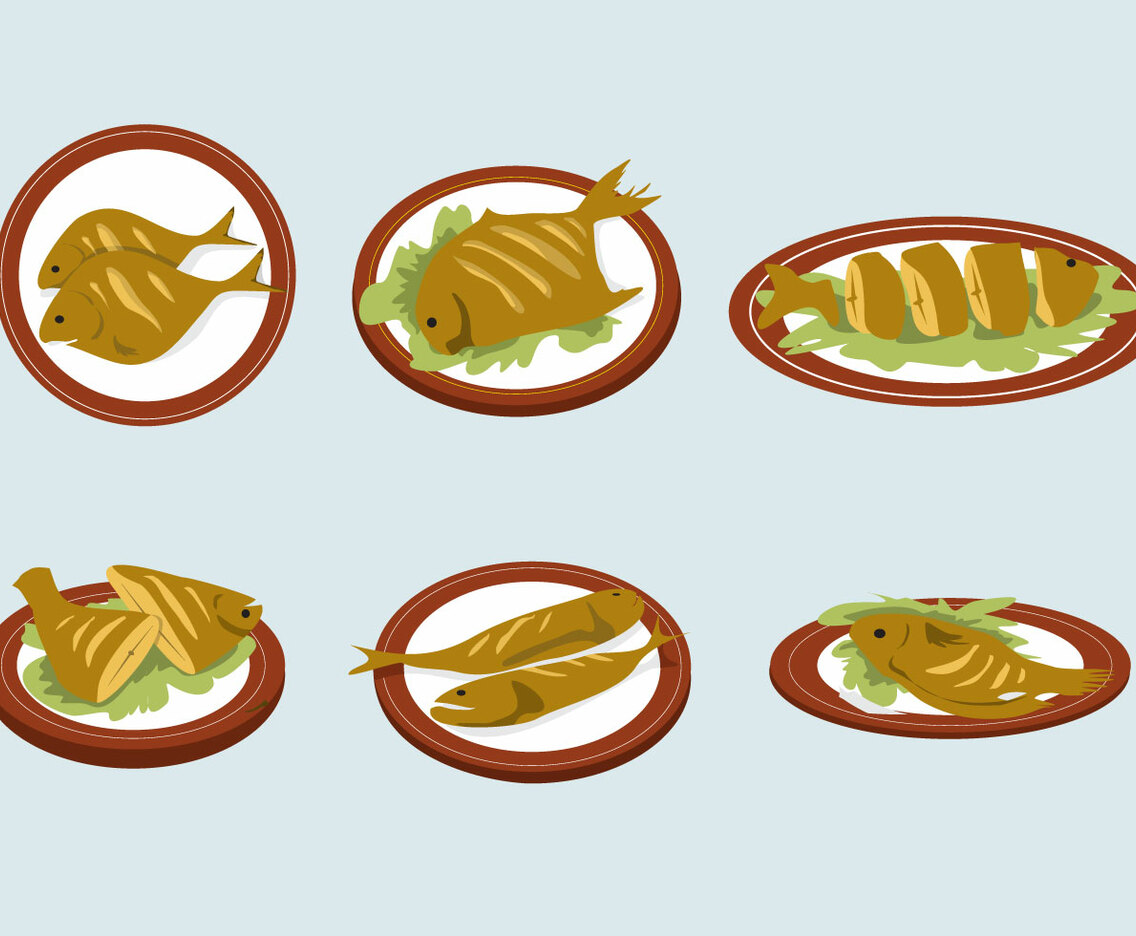 Delicious Fish Fry Vector