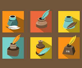 Various Ink Pot Vector