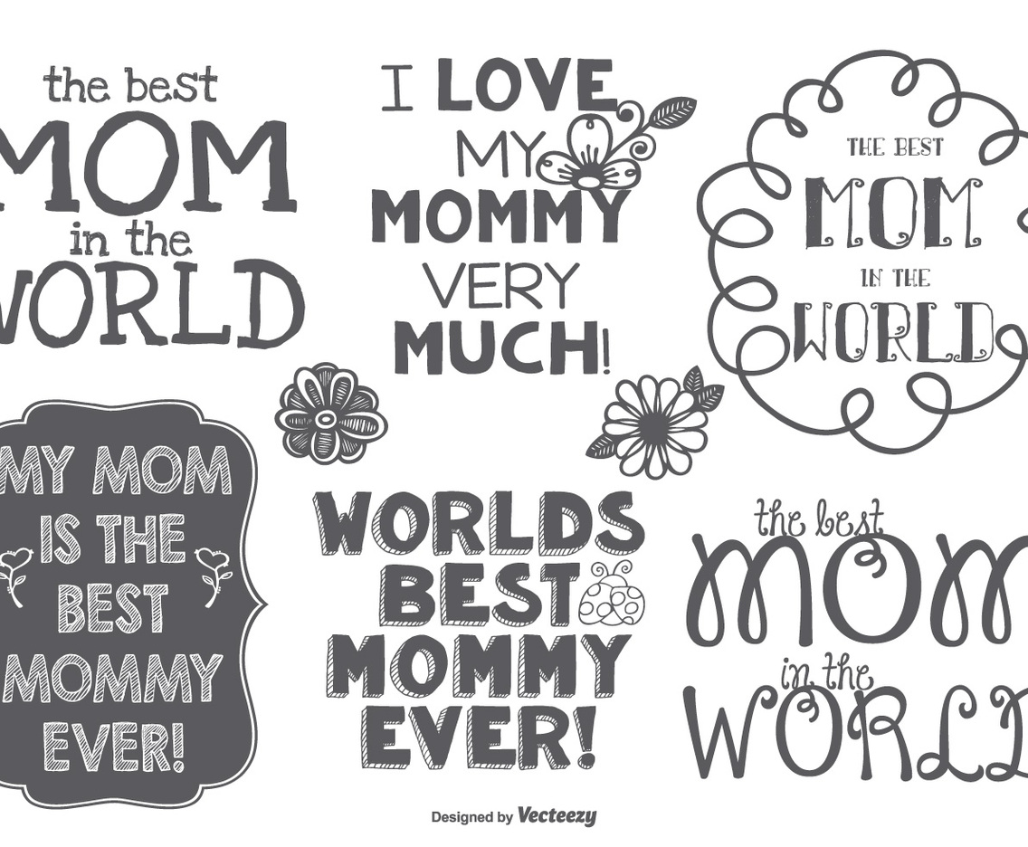 Best Mommy Hand Drawn Label Set