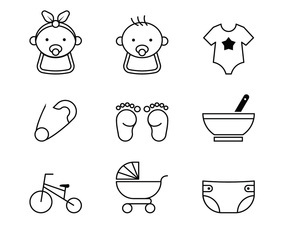Baby Line Icons