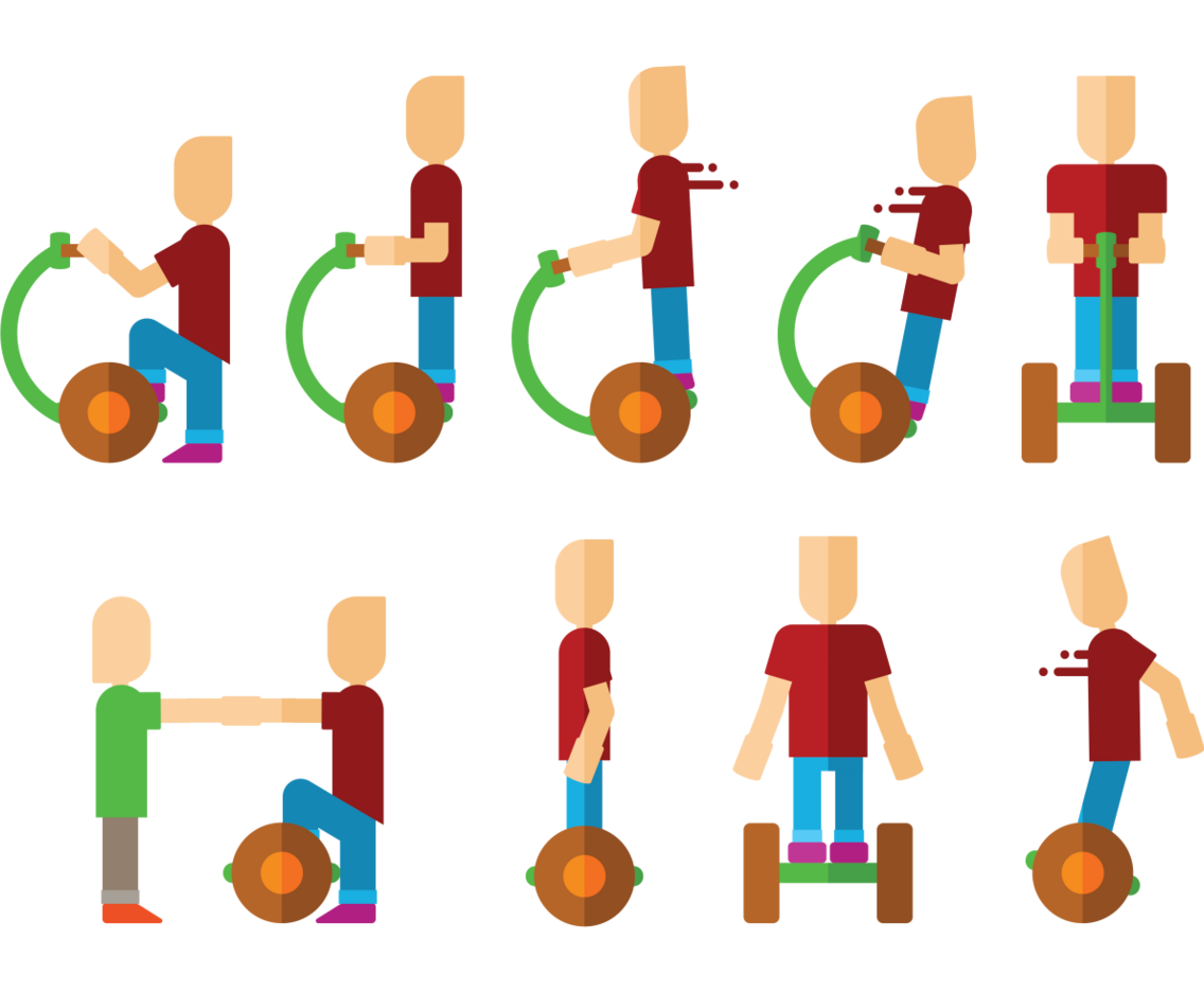 Playing segway Vector