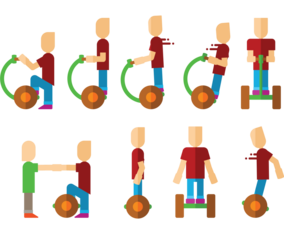 Playing segway Vector