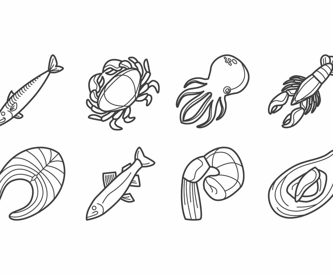 Free Raw Seafood Icon vector