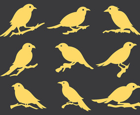 Nightingale Silhouette Icons Vector