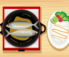 Fish Fry Meal Vector