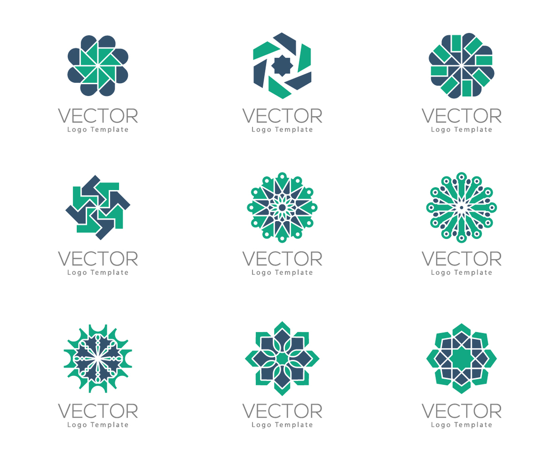 Free Geometrical Arabesque Ornamental Logo Templates