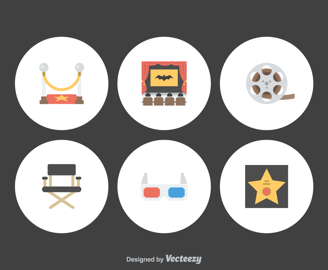 Free Flat Movie Vector Icons