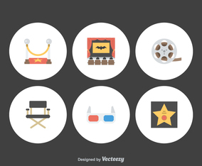 Free Flat Movie Vector Icons