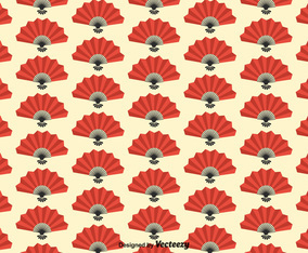 Free Spanish Fan Seamless Pattern Vector
