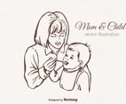 Free Vector Mom And Child Illustration