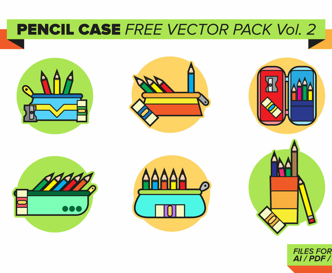 Pencil Case Free Vector Pack Vol. 2