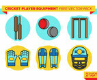 Cricket Player Equipment Free Vector Pack