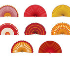 Set Of Colorful Spanish Fan Vector