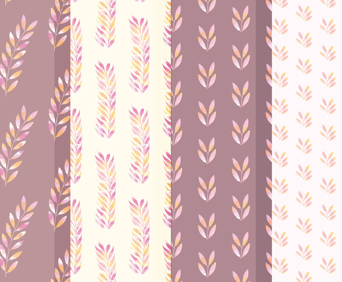 Vector Branch Watercolor Patterns