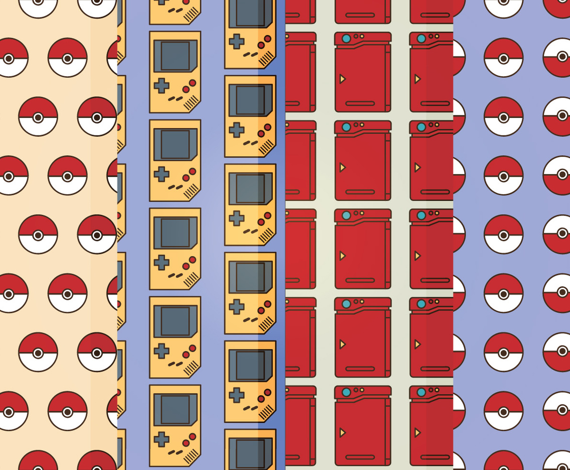 Vector Pokemon Badges Patterns